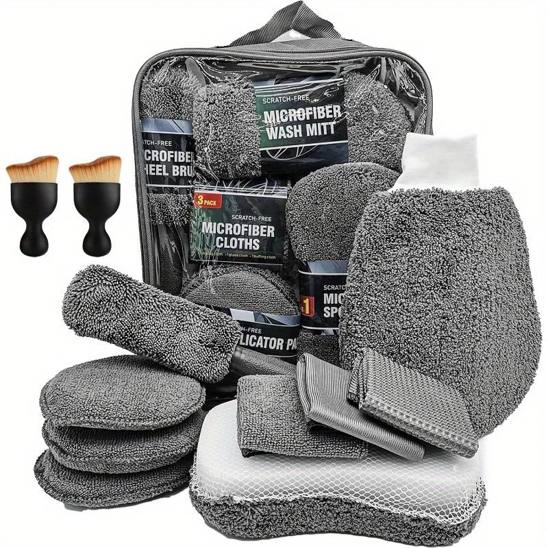 Kit de Lavage Auto en Microfibre - Brillance et Douceur