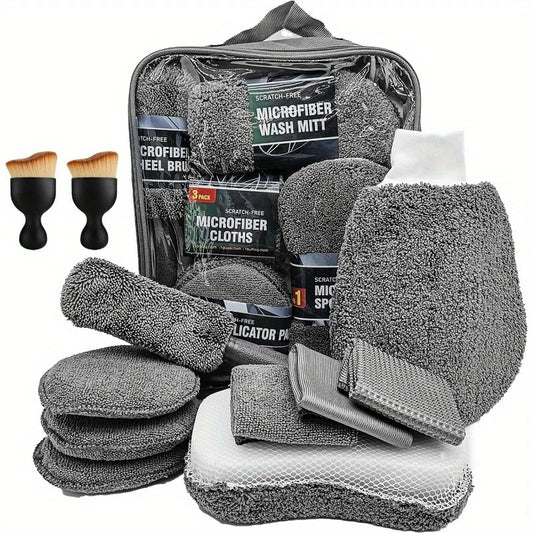 Kit de Lavage Auto en Microfibre - Brillance et Douceur